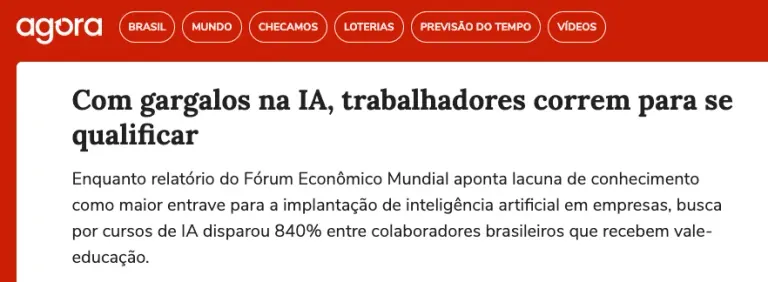 Agora: com gargalos na IA, trabalhadores correm para se qualificar